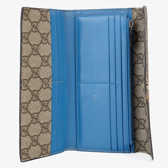Gucci Brown Ivory GG Supreme Monogram Continental Wallet - Picture 8 of 10
